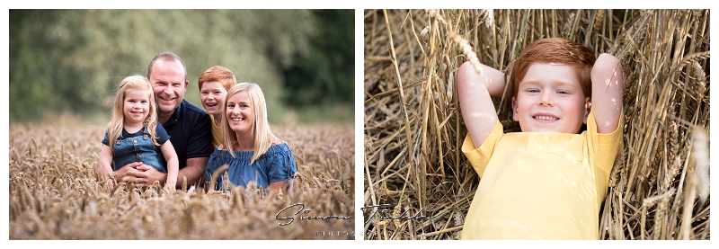 outdoor family photoshoot in the fields at summer, mansfield nottingham